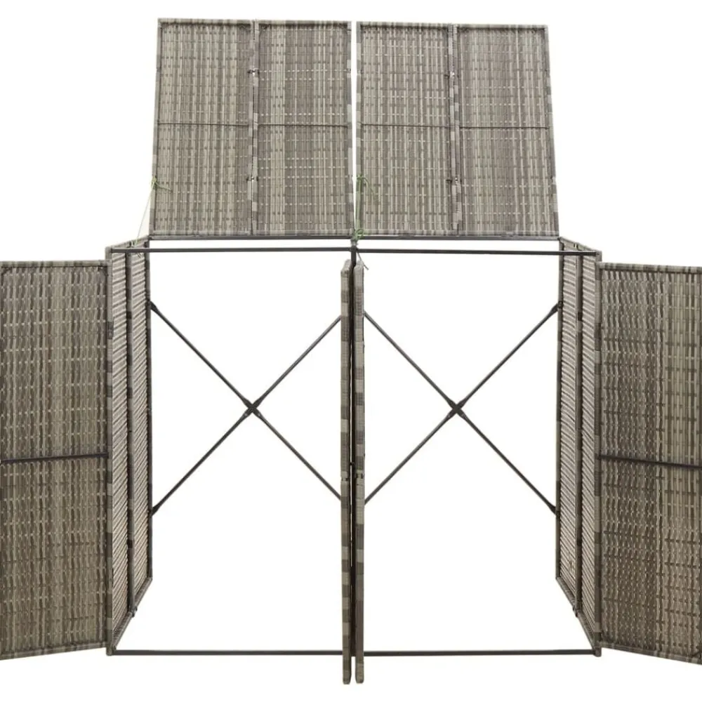 Containerberging dubbel 140x80x117 cm poly rattan>vidaXL