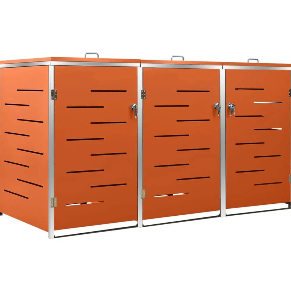 Containerberging driedubbel 207x77,5x112,5 cm roestvrij staal>vidaXL Outlet