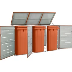 Containerberging driedubbel 207x77,5x112,5 cm roestvrij staal>vidaXL Outlet