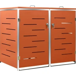 Huishoudelijke Benodigdheden*vidaXL Containerberging dubbel 138x77,5x112,5 cm roestvrij staal Oranje