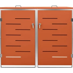 Huishoudelijke Benodigdheden*vidaXL Containerberging dubbel 138x77,5x112,5 cm roestvrij staal Oranje