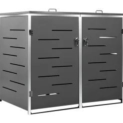 Containerberging dubbel 138x77,5x112,5 cm roestvrij staal>vidaXL Outlet