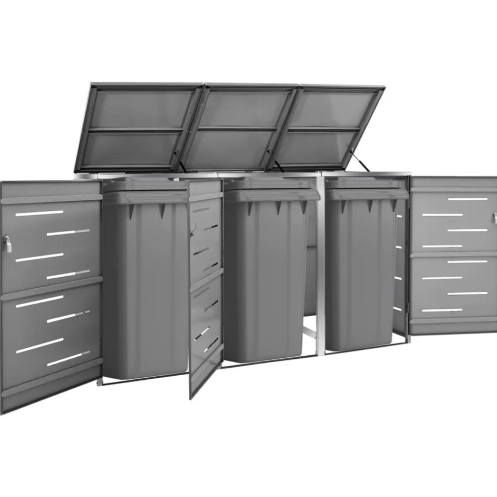 Containerberging driedubbel 207x77,5x112,5 cm roestvrij staal>vidaXL Online