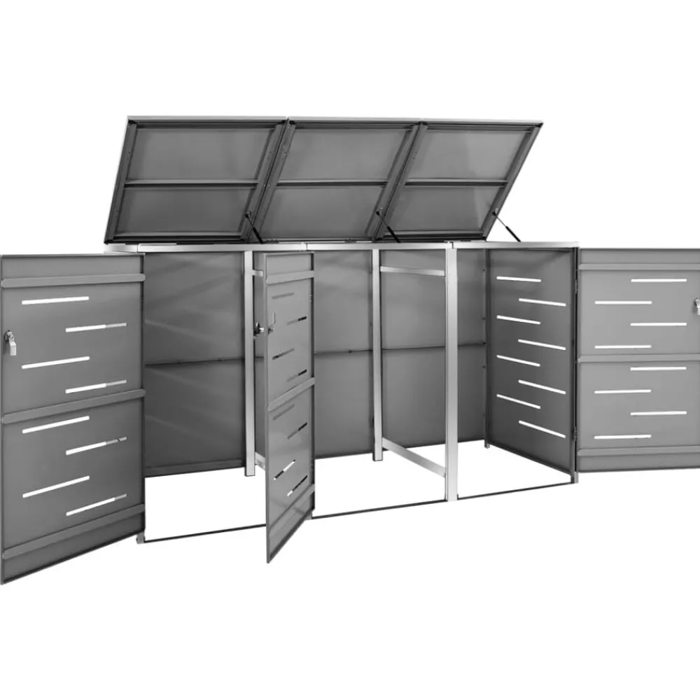 Containerberging driedubbel 207x77,5x112,5 cm roestvrij staal>vidaXL Online
