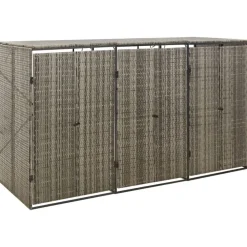 Huishoudelijke Benodigdheden*vidaXL Containerberging driedubbel 207x80x117 cm poly rattan Grijs