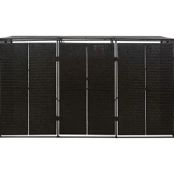 Huishoudelijke Benodigdheden*vidaXL Containerberging driedubbel 207x80x117 cm poly rattan Zwart
