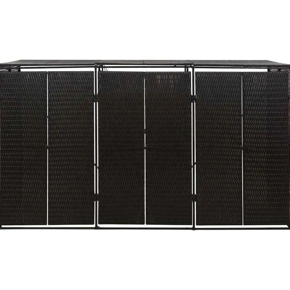 Huishoudelijke Benodigdheden*vidaXL Containerberging driedubbel 207x80x117 cm poly rattan Zwart
