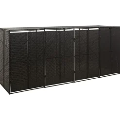 Huishoudelijke Benodigdheden*vidaXL Containerberging viervoudig 274x80x117 cm poly rattan Zwart