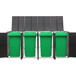 Huishoudelijke Benodigdheden*vidaXL Containerberging viervoudig 274x80x117 cm poly rattan Zwart
