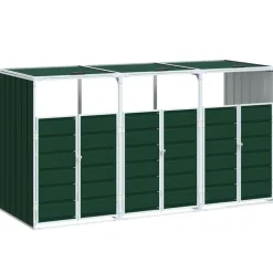 Huishoudelijke Benodigdheden*vidaXL Containerberging voor 3 containers 216x81x115 cm staal Groen