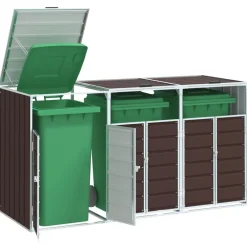 Huishoudelijke Benodigdheden*vidaXL Containerberging voor 3 containers 216x81x115 cm staal Bruin