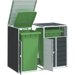 Huishoudelijke Benodigdheden*vidaXL Containerberging voor 2 containers 144x81x113cm staal Antraciet