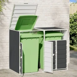 Huishoudelijke Benodigdheden*vidaXL Containerberging voor 2 containers 144x81x113cm staal Antraciet