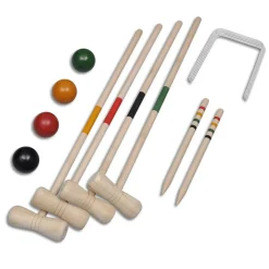 Buitensport*vidaXL Croquetspel voor 4 spelers hout
