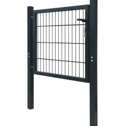 Tuinafscheidingen*vidaXL 2D Hekpoort (Enkel) Antraciet 100x80 cm Grijs