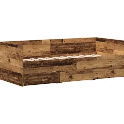 Bedden & Accessoires*vidaXL Dagbed met hoofdeinde 90 x 200 cm Bewerkt hout Oud hout