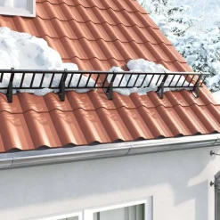 Tuinafscheidingen*vidaXL Dak sneeuwbeugel 100 x 2,5 x 20 cm Staal Zwart