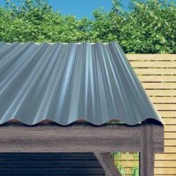 Bouwmaterialen*vidaXL Dakpanelen 12 st 60x36 cm gegalvaniseerd staal Grijs