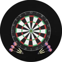 Dartbord professioneel met 6 darts en surround sisal>vidaXL