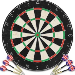 Dartbord professioneel met 6 darts en surround sisal>vidaXL