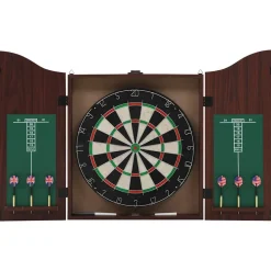 Dartbord professioneel met kast en 6 darts sisal>vidaXL New