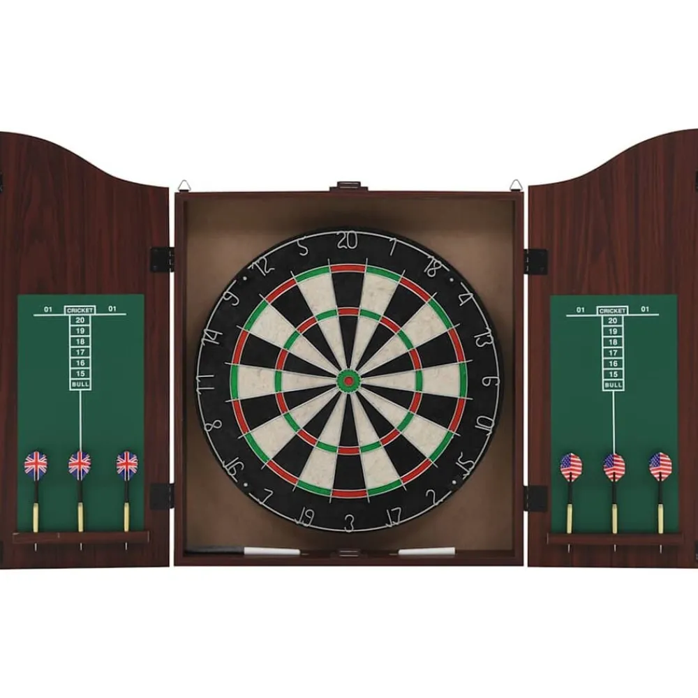 Dartbord professioneel met kast en 6 darts sisal>vidaXL New