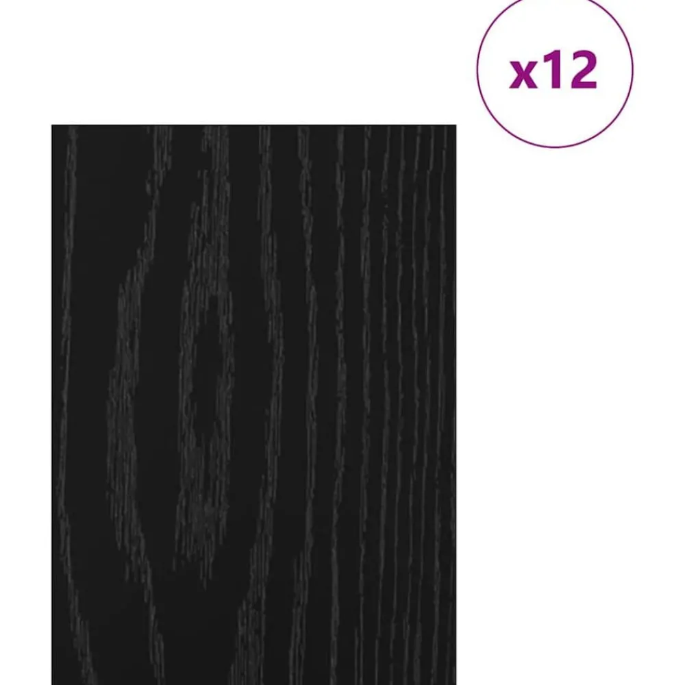 Kunst & Entertainment*vidaXL Decorpanelen 12 pcs 21 x 30 x 0,27 cm Bewerkt hout Zwart eiken
