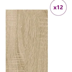 Kunst & Entertainment*vidaXL Decorpanelen 12 pcs 40 x 60 x 0.27 cm Bewerkt hout Sonoma eiken
