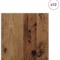 Kunst & Entertainment*vidaXL Decorpanelen 12 pcs Oudhout 30 x 30 x 0,27 cm Bewerkt hout Oud hout