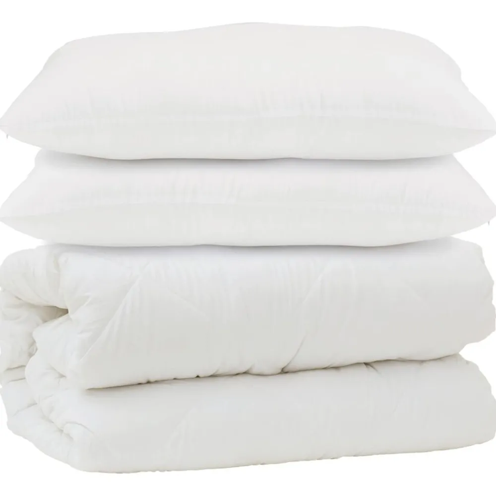 Dekbed met kussen 3 pcs Wit Microfibre>vidaXL Hot