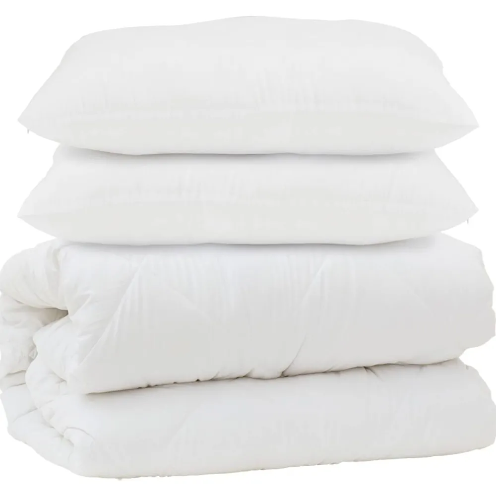 Dekbed met kussen 3 pcs Wit Microfibre>vidaXL Hot