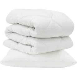 Dekbed met kussen 2 pcs Wit Microvezel>vidaXL
