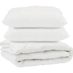 Linnengoed*vidaXL Dekbed met kussen 3 pcs Wit Microvezel