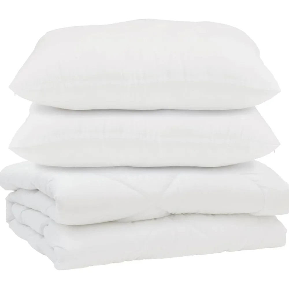 Dekbed met kussen 3 pcs Wit Microfibre>vidaXL New