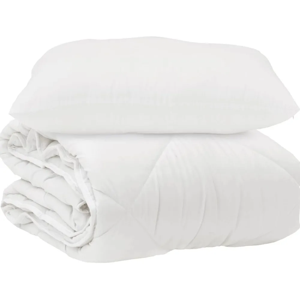 Dekbed met kussen 2 pcs Wit Microvezel>vidaXL Best
