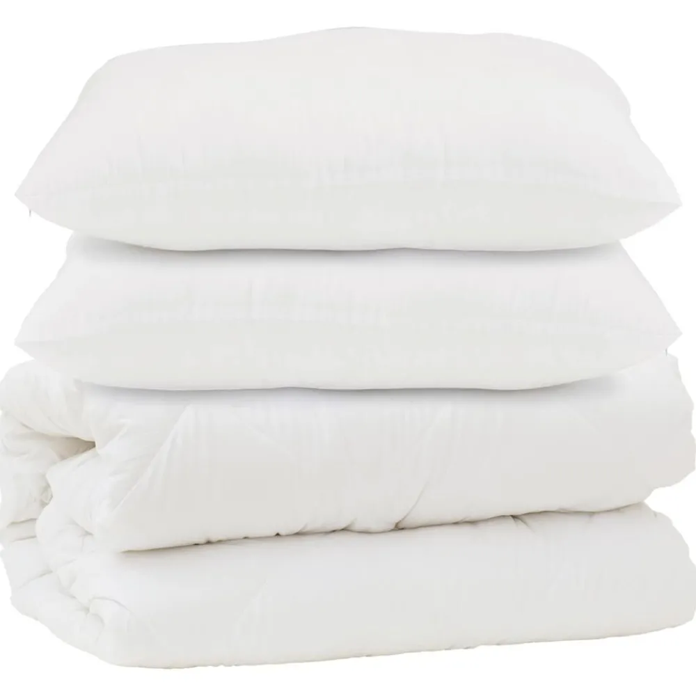 Dekbed met kussen 3 pcs Wit Microfibre>vidaXL New