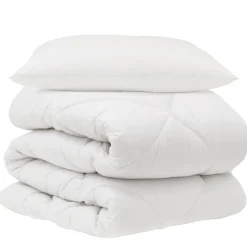 Dekbed met kussen 2 pcs Wit Microvezel>vidaXL Clearance