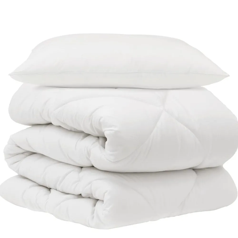 Dekbed met kussen 2 pcs Wit Microvezel>vidaXL Clearance