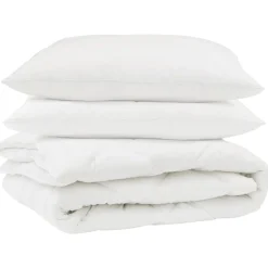 Linnengoed*vidaXL Dekbed met kussen 3 pcs Wit Microfibre