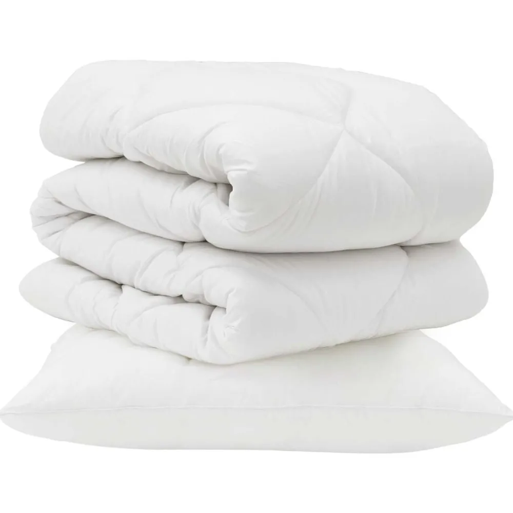 Dekbed met kussen 2 pcs Wit Microvezel>vidaXL Online
