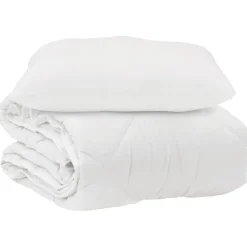 Linnengoed*vidaXL Dekbed met kussen 2 pcs Wit Microvezel