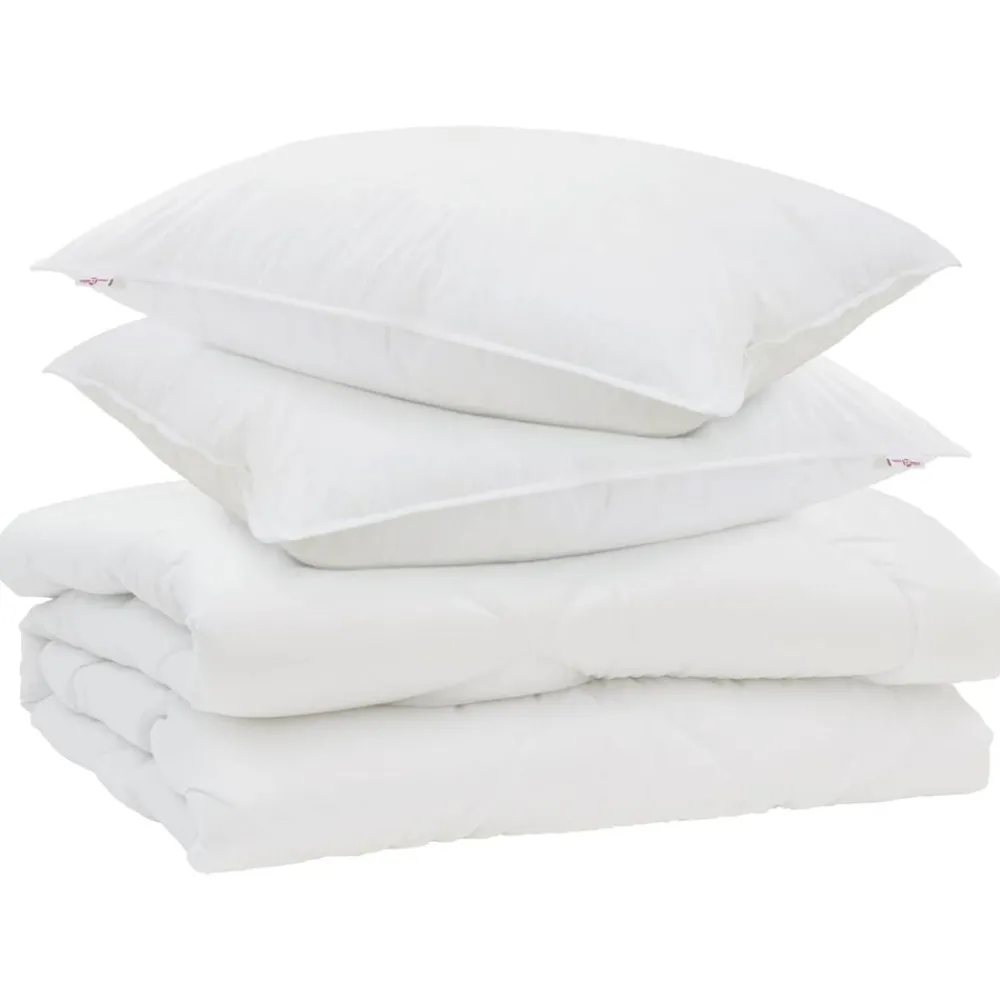 Dekbed met kussen 3 pcs Wit Microfibre>vidaXL New