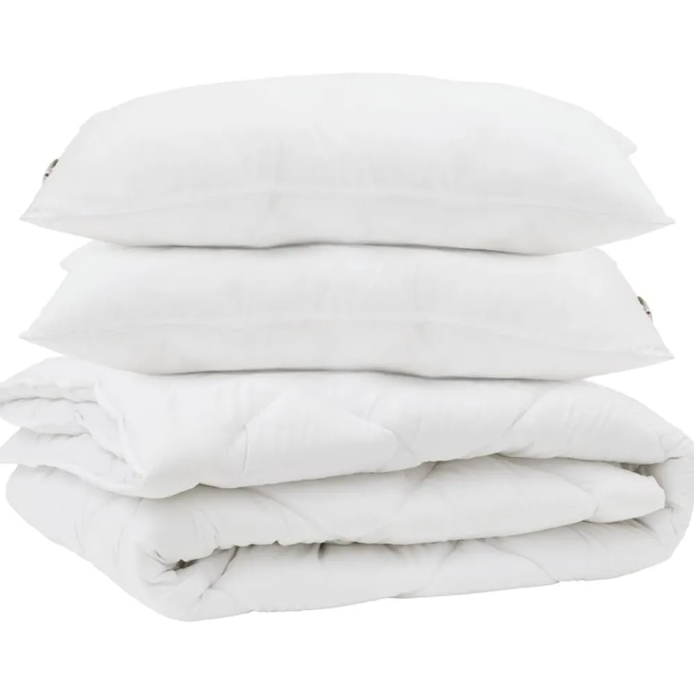 Linnengoed*vidaXL Dekbed met kussen 3 pcs Wit Microvezel