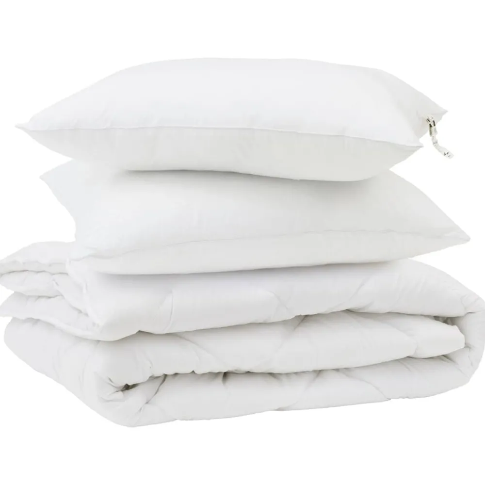 Dekbed met kussen 3 pcs Wit Microfibre>vidaXL Discount