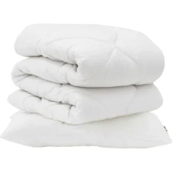 Linnengoed*vidaXL Dekbed met kussen 2 pcs Wit Microvezel