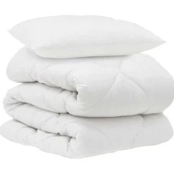 Dekbed met kussen 2 pcs Wit Microvezel>vidaXL