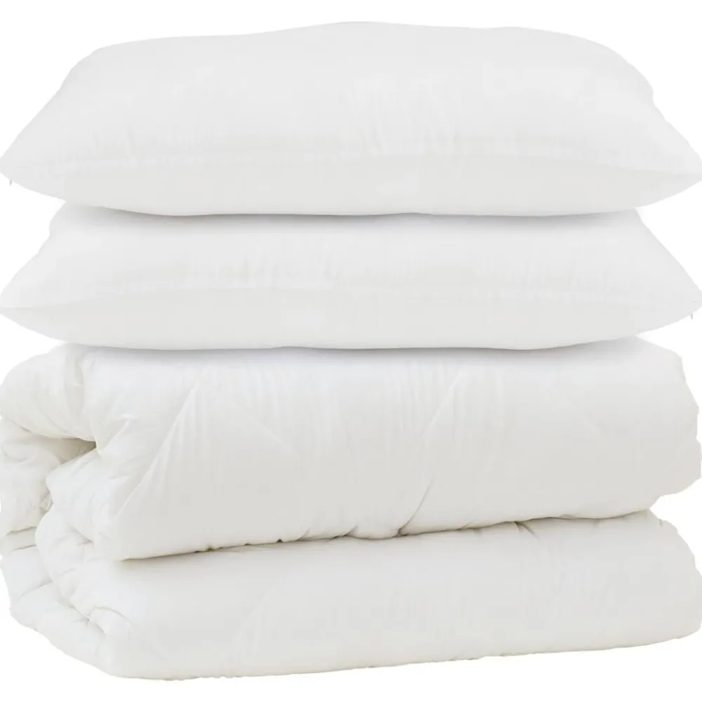 Dekbed met kussen 3 pcs Wit Microfibre>vidaXL Online