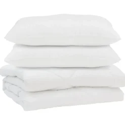 Linnengoed*vidaXL Dekbed met kussen 3 pcs Wit Microfibre