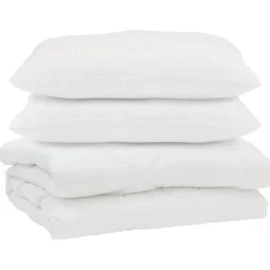 Linnengoed*vidaXL Dekbed met kussen 3 pcs Wit Microfibre