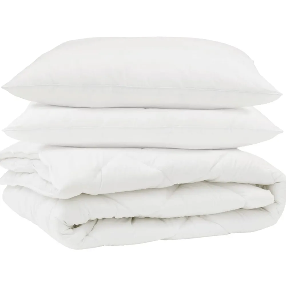Dekbed met kussen 3 pcs Wit Microfibre>vidaXL New